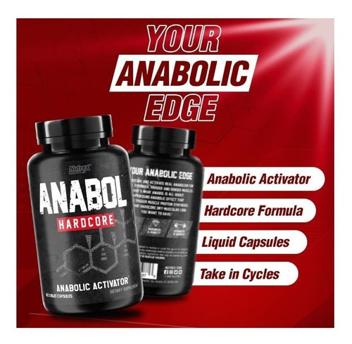 Nutrex Anabol Hardcore 60cp Precursor de Testosterona Masculino Sabor Neutro