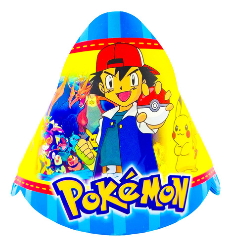 12 Sombreros Gorro Fiesta Ash Pokebola Pikachu