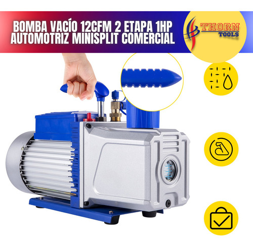 Bomba Vacío 12cfm 2 Etapa 1hp Automotriz Minisplit Comercial