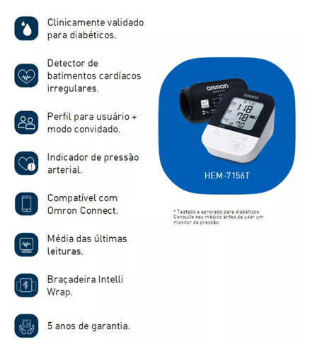 Monitor De Pressão Arterial De Braço Omron Com Bluetooth