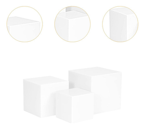 3pcs Cubos De Acrílico Para Exibição De Alimentos Risers