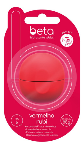 Hidratante Labial Beta Frutas Vermelhas - Cor Vermelho Rubi