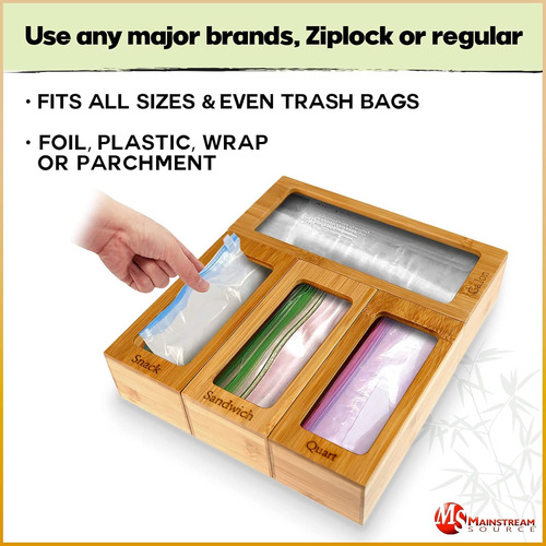 Organizador Bolsas Cocina Mainstream 5 Pz Bambu
