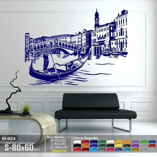 Vinilos Decorativos Gondola En Venecia Ciudades