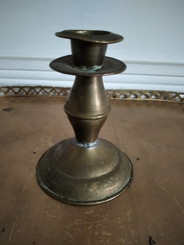 Antiguo Candelabro De Bronce