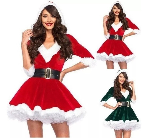 Vestido Navideño De Disfraz De Miss Santa Claus For Mujer