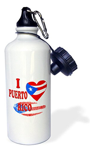 Botella De Agua Deportiva 3drose I Love Rico Puerto Rican