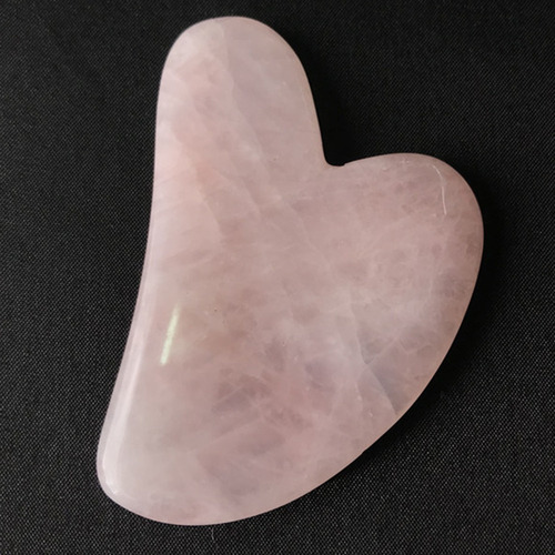 Piedra Guasha De Cuarzo Rosa Natural For Rostro, Cuello Y