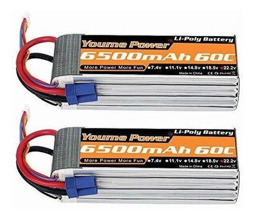 Bateria Lipo 6s Ec5 22.2v Rc 6500mah 60c Para Rc Dji E-flite