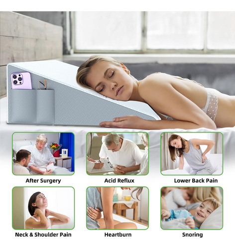 Zoliquex Almohada De Cuña Para Cabecero, Almohada De Cuña De
