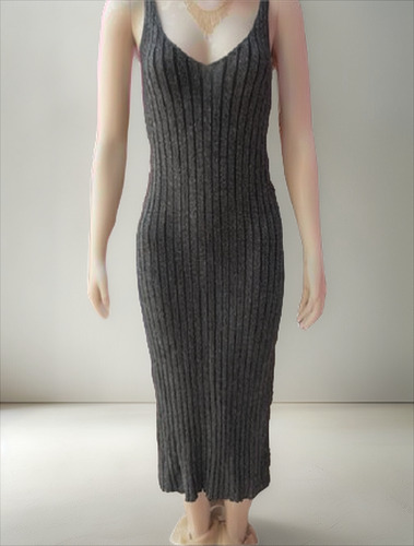 Vestido Ajustado Midi Lanilla De Verano