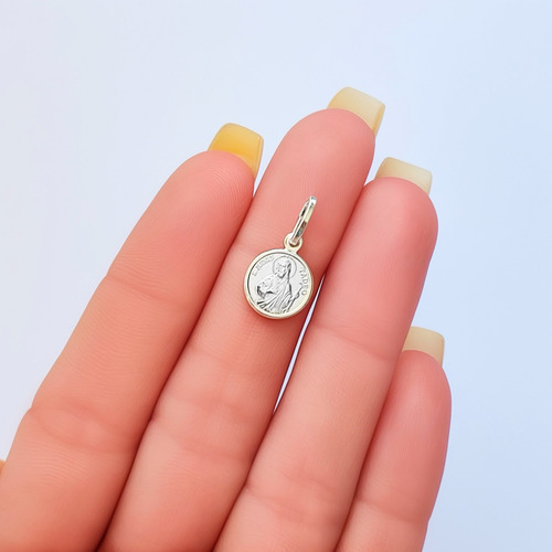 Colgante Medalla 10mm San Judas Tadeo Plata Fina 925
