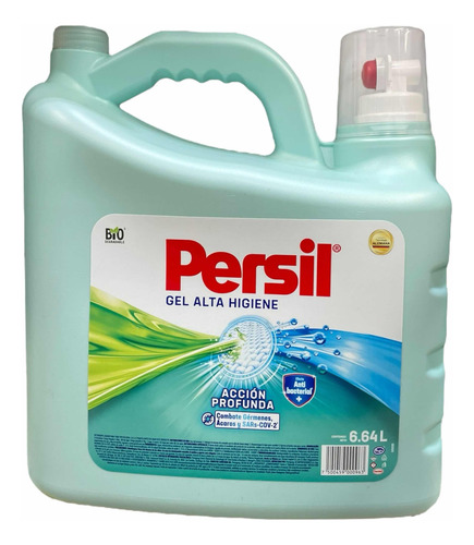 Detergente Ropa Telas Persil Gel Higiene Antibacterial 6.64l