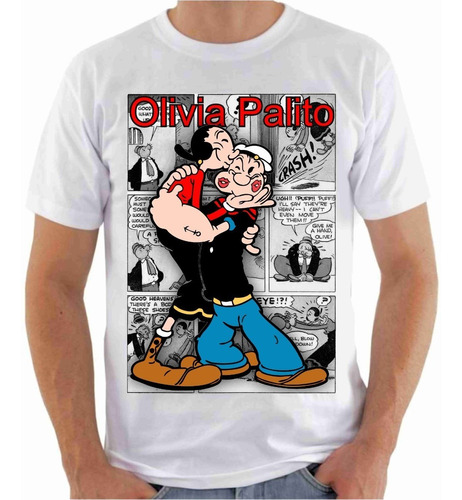 Camisa Camiseta Blusa, Popeye, Olivia Palito Quadrinhos