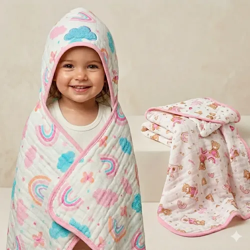 Kit 2 toalhas com capuz · fralda soft