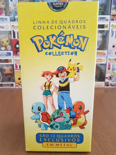 Quadros Colecionáveis Em Metal Pokémon Kit C/12 Unidades