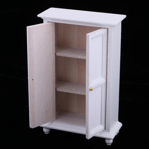 1 Armario De Dormitorio De Casa De Muñecas Blanco