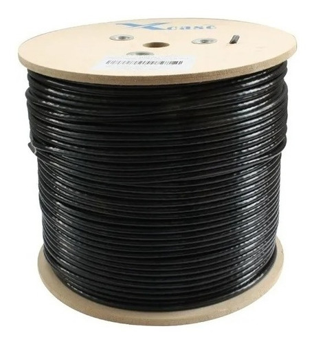 Bobina Cable Utp Exterior 2 Forros 305m Cat6 Negra Original