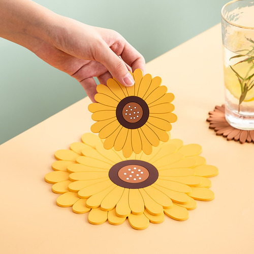 Mantel Individual Con Forma De Girasol, Almohadilla De Aisla