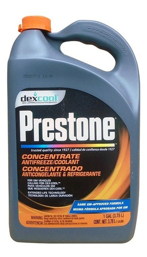 Anticongelante Prestone Naranja Concentrado (3.78l) Dexcool