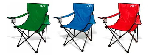 Silla Director Camping Apoyabrazo Porta Vaso Bolso Rojo X2
