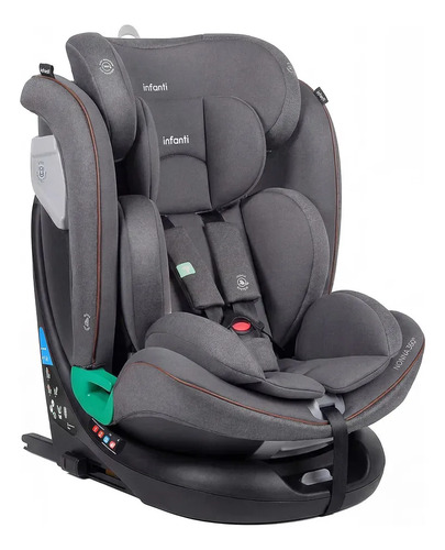Cadeirinha Para Carro Infanti Nonna 360o Cinza Asfalto Liso Cinza Asfalto