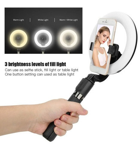 Ring Light 6' 16cm Iluminação Profissional Led Selfie Tripé