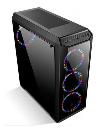 Imagen 4 de 10 de Gabinete Pc Gamer Micro Atx Mid Tower Perseo Cn21 C/acrilico