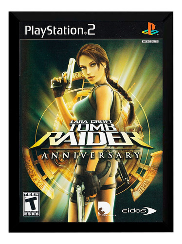 Quadro Decorativo Capa A4 25x33 Tomb Raider Anniversary Ps2