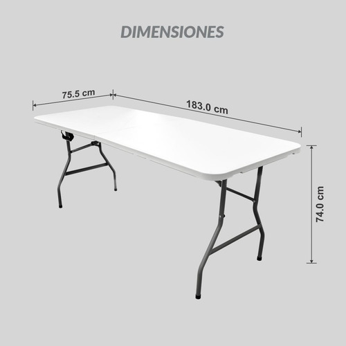 Mesa Plegable Portafolio Plastico 1.80m Resistente Garantia