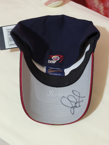 Gorra Original Leones Del Caracas Autografiada Por Omar Vizq