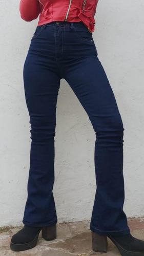 Oxford Azul Profundo Elastizado Tiro Alto Mujer Kinoa Denim