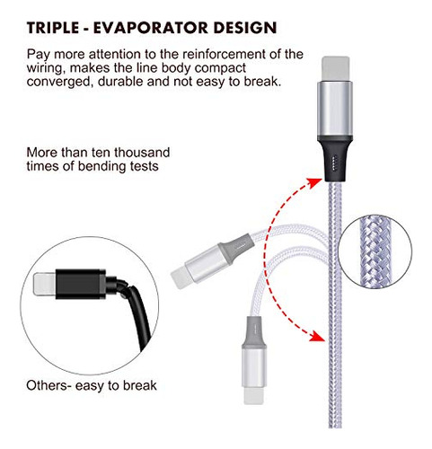 3a 5.9 Ft Nailon Trenzado 4 1 Multi Usb Cargador Puerto