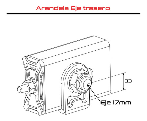 Arandela Eje Trasero Rb Honda Tornado Twister 250 Dorado