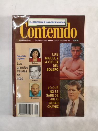 Revista Contenido Diciembre 1992#354 Luis Miguel Bolero