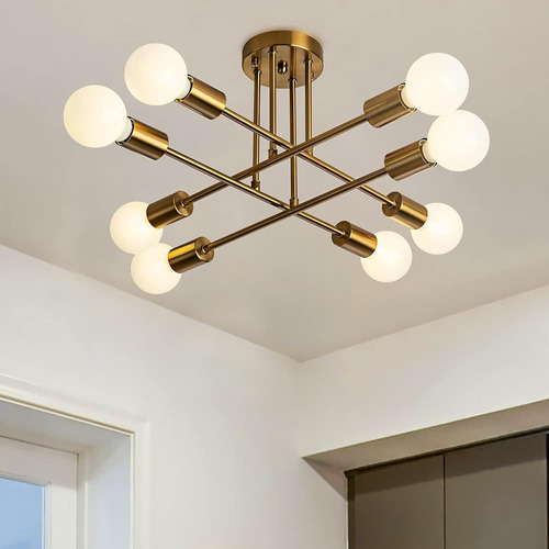 Limeijua Mid Century Plafón Moderna Sputnik Chandelier 8-lig