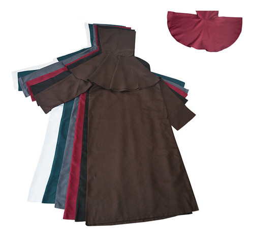 Disfraz De Sacerdote Con Capucha Para Halloween Con Collar Y