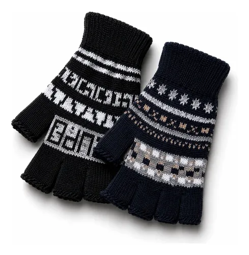 Luva Lã Térmica Inverno Frio Unissex Par Moto Benção Dedo Multicolorido Único Lã
