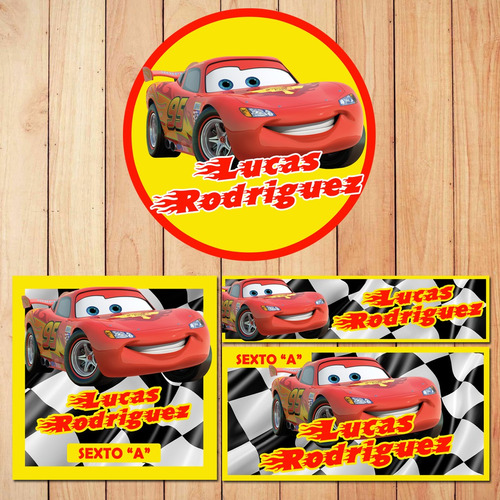 Kit Imprimible Etiquetas Escolares Cars Rayo Mcqueen