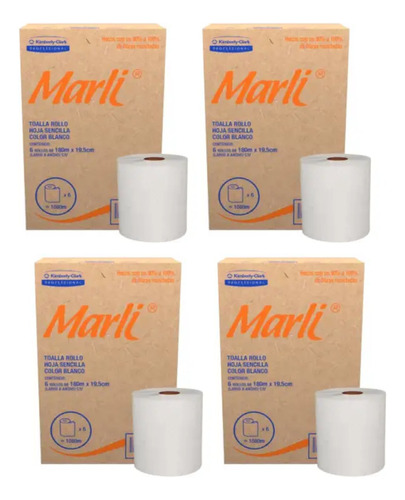 Toalla De Papel Marli Kimberly-clark 24 Rollos De 180 M C/u