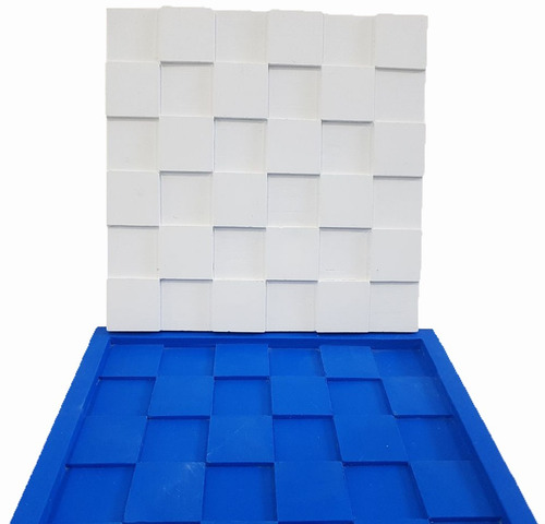 Forma Silicone 3d Xadrez 30x30 - Imediato- Lindissimo Cor Azul