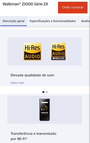 Walkman Sony Nw Zx505 Alta Hi-res Dac Android Novinho Branco (Usado)