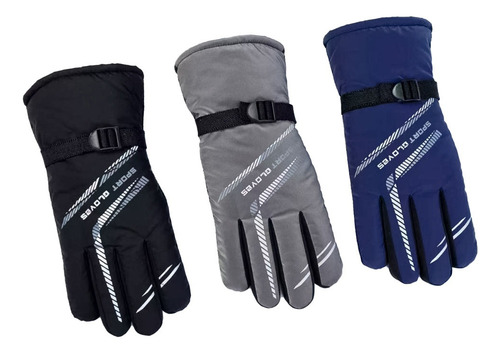 Guantes Termicos De Invierno Para Moto Ski O Nieve Gris Unico
