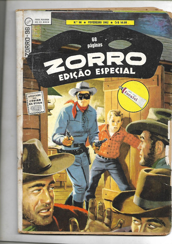 Zorro 1ª Serie Edição Especial Nº 96 Fe 1962 Ebal Original (Usado)