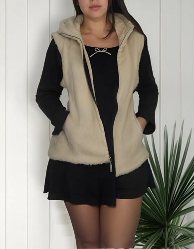 Chaleco De Corderito Peluche Soft Bifaz Tendencia Mujer