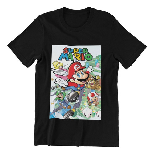 Polera Unisex Mario Bros Super Videojuegos Algodon Estampado