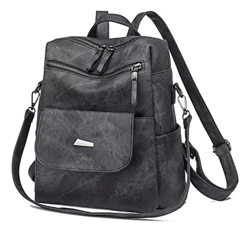 Mochila De Cuero Para Mujer, Elegante Mochila, Homb Bolso De