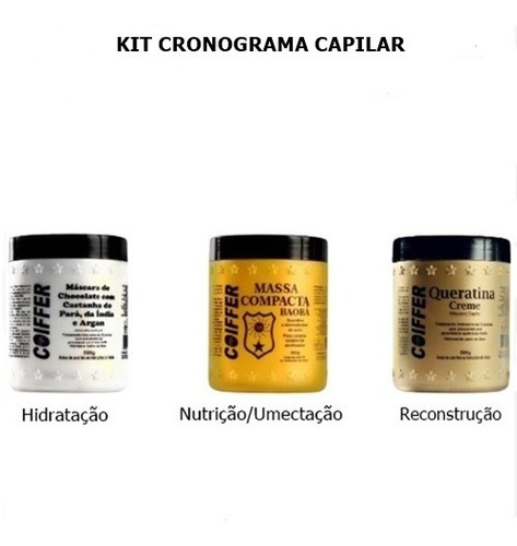 Imagem 1 de 5 de Kit Cronograma Capilar Coiffer 3 Unidades