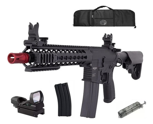 Airsoft Rossi Ar15 Neptune 10 Short Acessórios Red Dot Nova