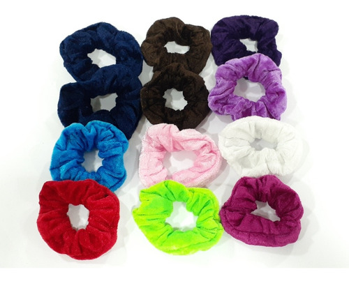 Rabicó Scrunchies De Veludo Moda Retrô Kit 12 Peças Atacado